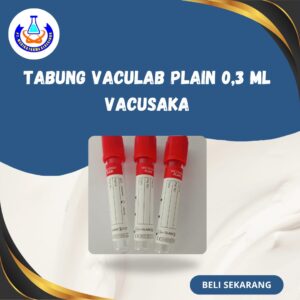 Tabung Vaculab Plain 0,3 ml Glass Merah Vacusaka Harga Per PCS/Eceran