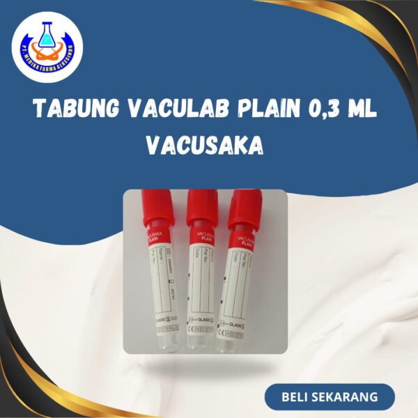 Tabung Vaculab Plain 0,3 ml Glass Merah Vacusaka Harga Per PCS/Eceran